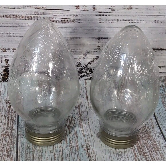 Light Bulb Glass Canister Jar Set of 2 DIY Fill Your Own Gift 8.5" x5" - Picture 8 of 8